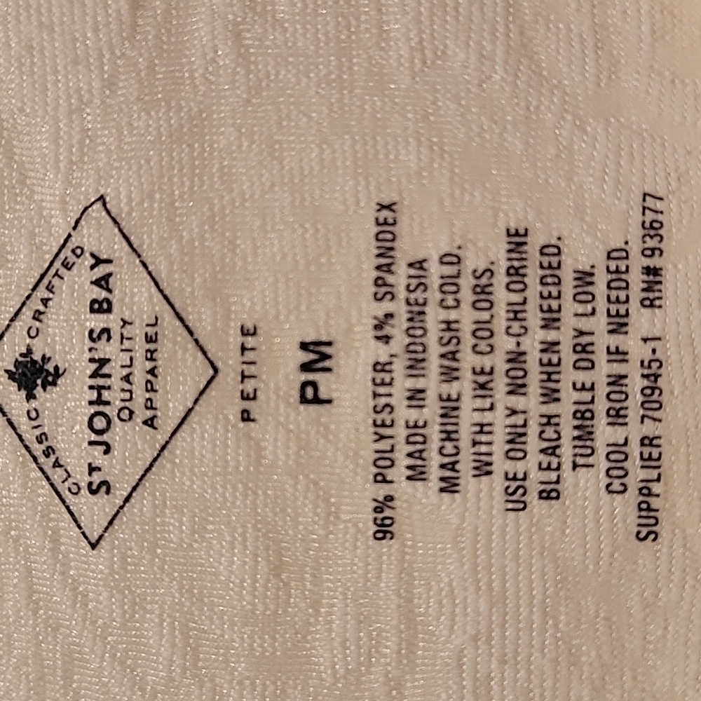St. John's Bay Cream Textured Women's Blouse - Picture 2 of 3